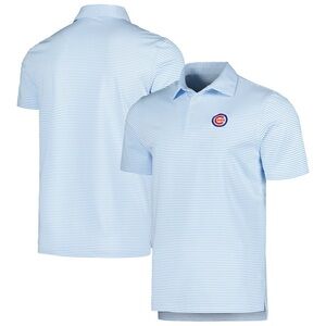 Chicago Cubs Vineyard Vines Bradley Stripe Polo - Light Blue/White Mens Size M